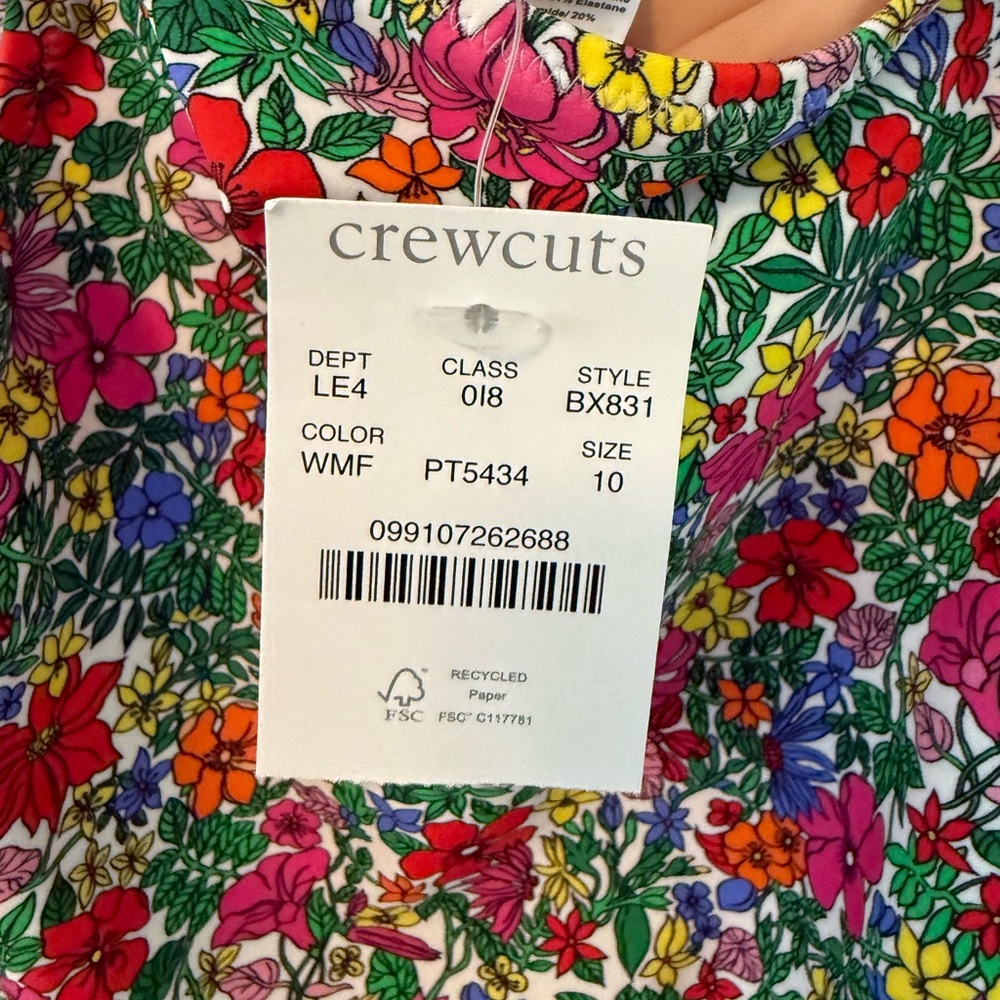 Crewcuts Floral One-Shoulder Kids Swimsuit - Picture 4 of 5